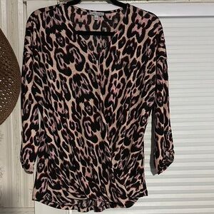 White Birch Black and Tan Relaxed Blouse